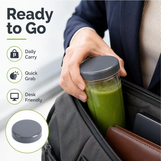YouXunGS 2 stuks vervangende hersluitbare deksels met rubberen pakkingen, blauw Stay Fresh Flip Top Deksels Compatibel met Nutri Bullet 600W & 900W Bl — afbeelding 3