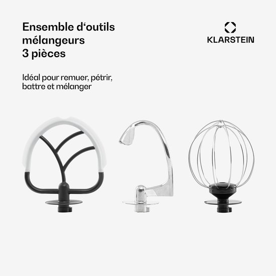 Keukenmixer 1300 W met 5 L mengkom 6 snelheden planeetmenging en deeghaken voor bakken en koken — afbeelding 4