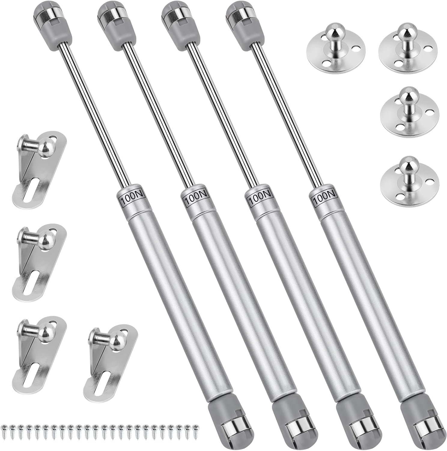 Hydraulische Gasveren 100N - 4 Stuks - Hoogwaardige Staal - Voor Keukenkastdeuren - ShopVlot