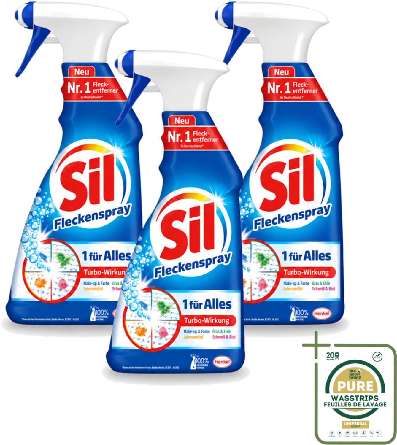 3 x Sil - Vlekverwijderaar - Spray - 500 ml - Wasstrips - Vlekverwijderaar - Wasmiddel - Stofverwijderaar - Vlekken Verwijderen - Wasmachine