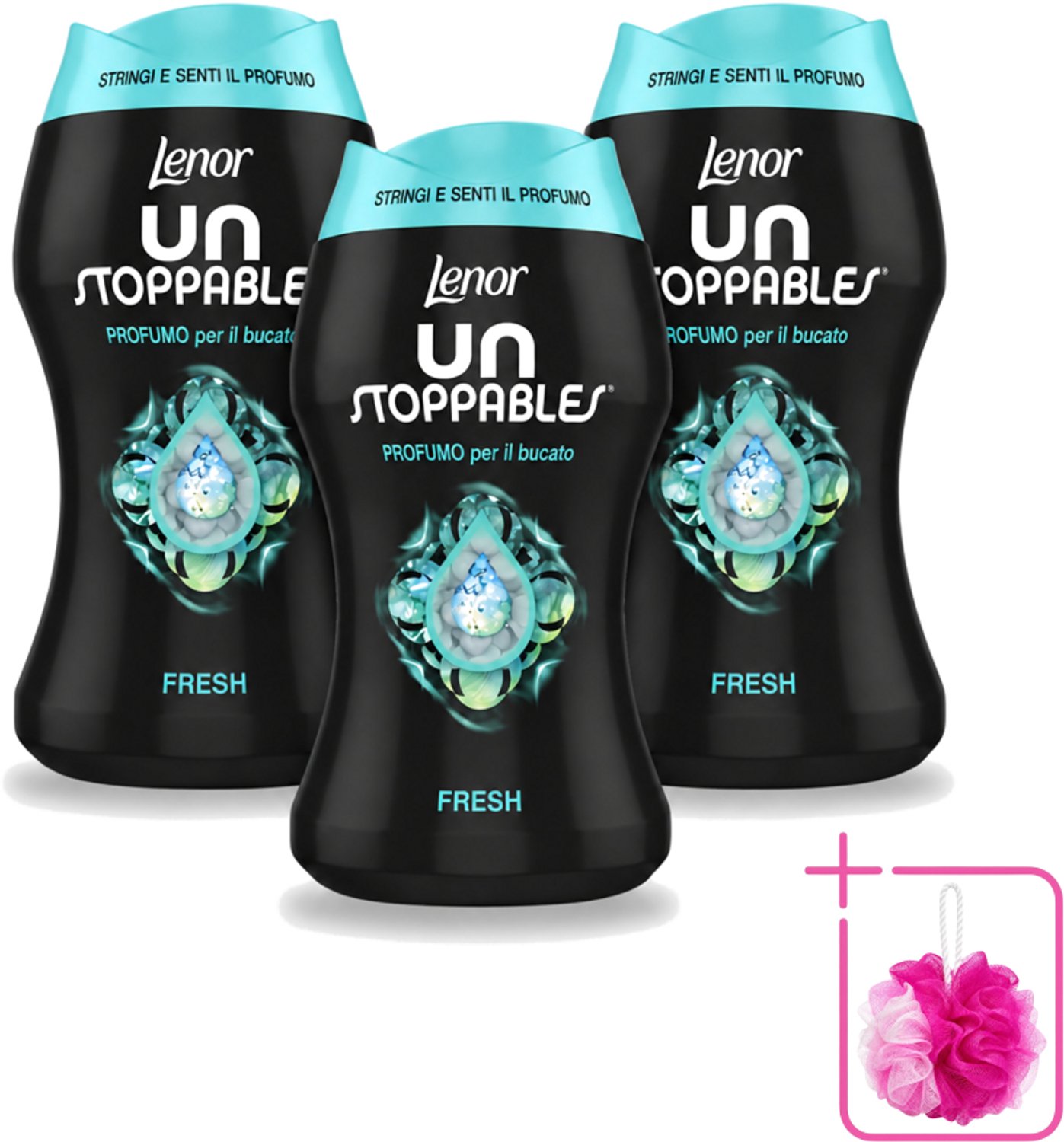 3 x Lenor Unstoppables – Geurbooster – Fresh - 10 Wasbeurten - 140 g - Bulkverpakking - Geurbooster was - Douchemop - Frisheid was
