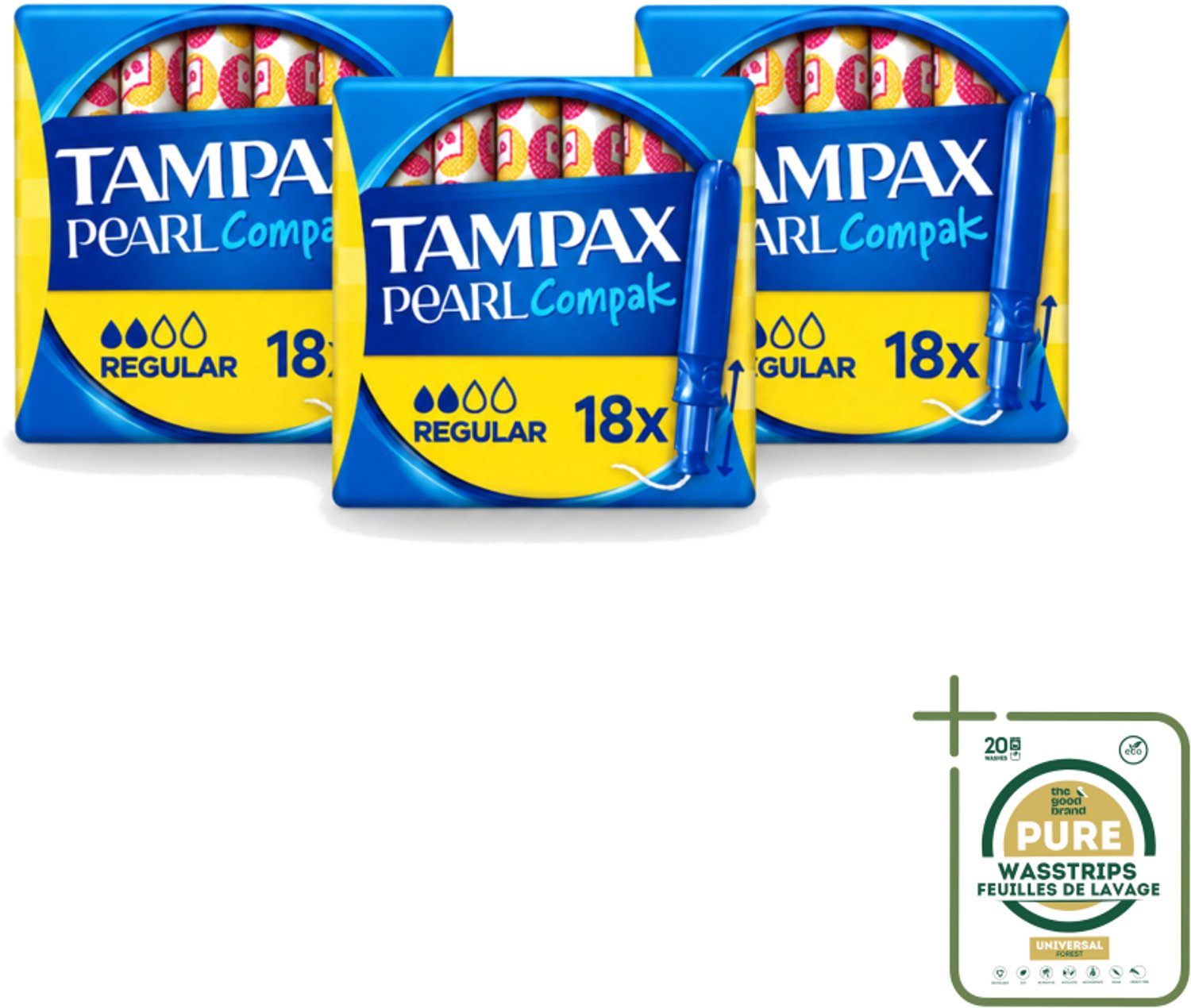 3 x Tampax Pearl Compak – Tampons – Regular - Tampon - Menstruatie - Bescherming - Comfort - Discreet