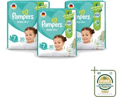 3 x Pampers – Luiers – Active Baby Dry Maat 7 – 30 Luiers - Wasstrips - Luiers Voor Baby - Droge Luiers - Comfortabele Luiers - Langdurige Droogheid - Huidbescherming