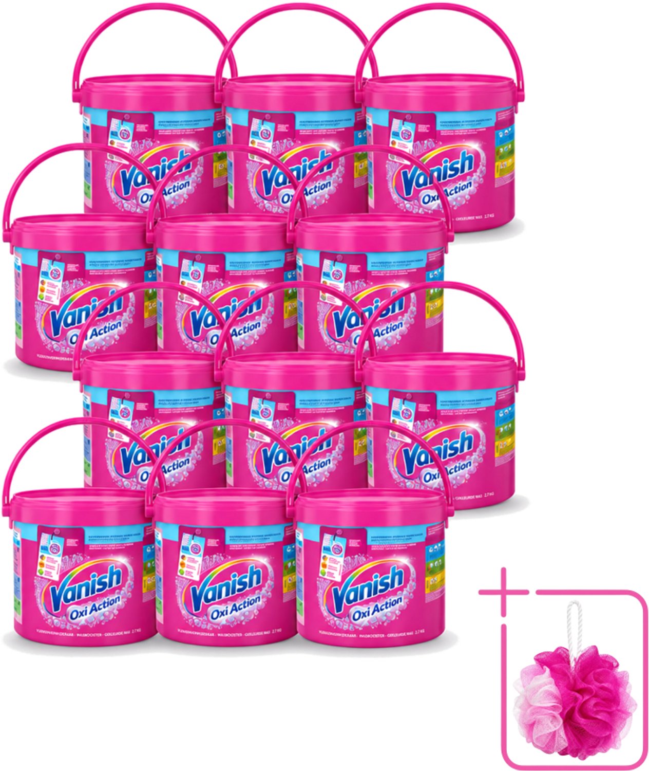 12 x Vanish Oxi Action - Vlekkenverwijderaar - Wasbooster - Gekleurde Was - 2.7 Kg - Bulkverpakking - Vlekkenverwijderaar - Douchemop - Wasbooster