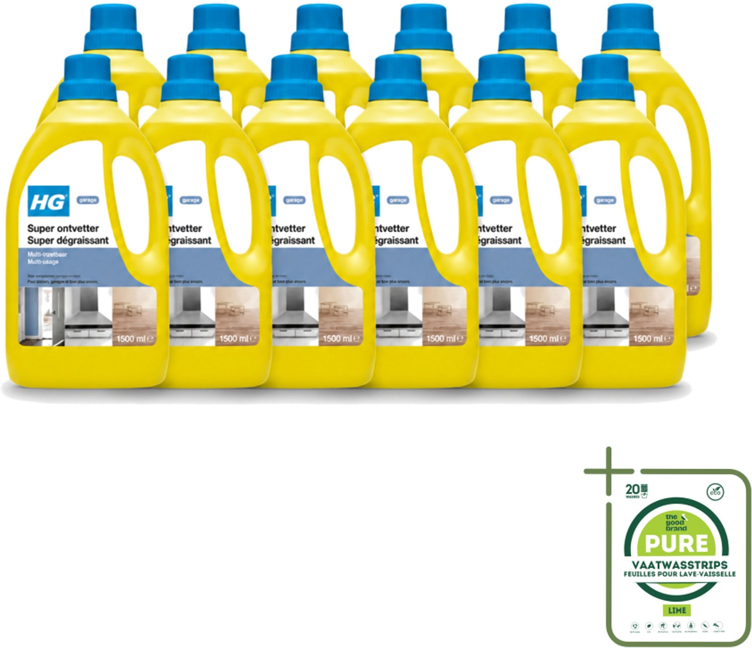 12 x HG - Super Ontvetter - 1,5 L - Grootverpakking - Ontvetter - Vet Verwijderen - Schilderwerk Reinigen - Hout Reinigen - Metaal Reinigen