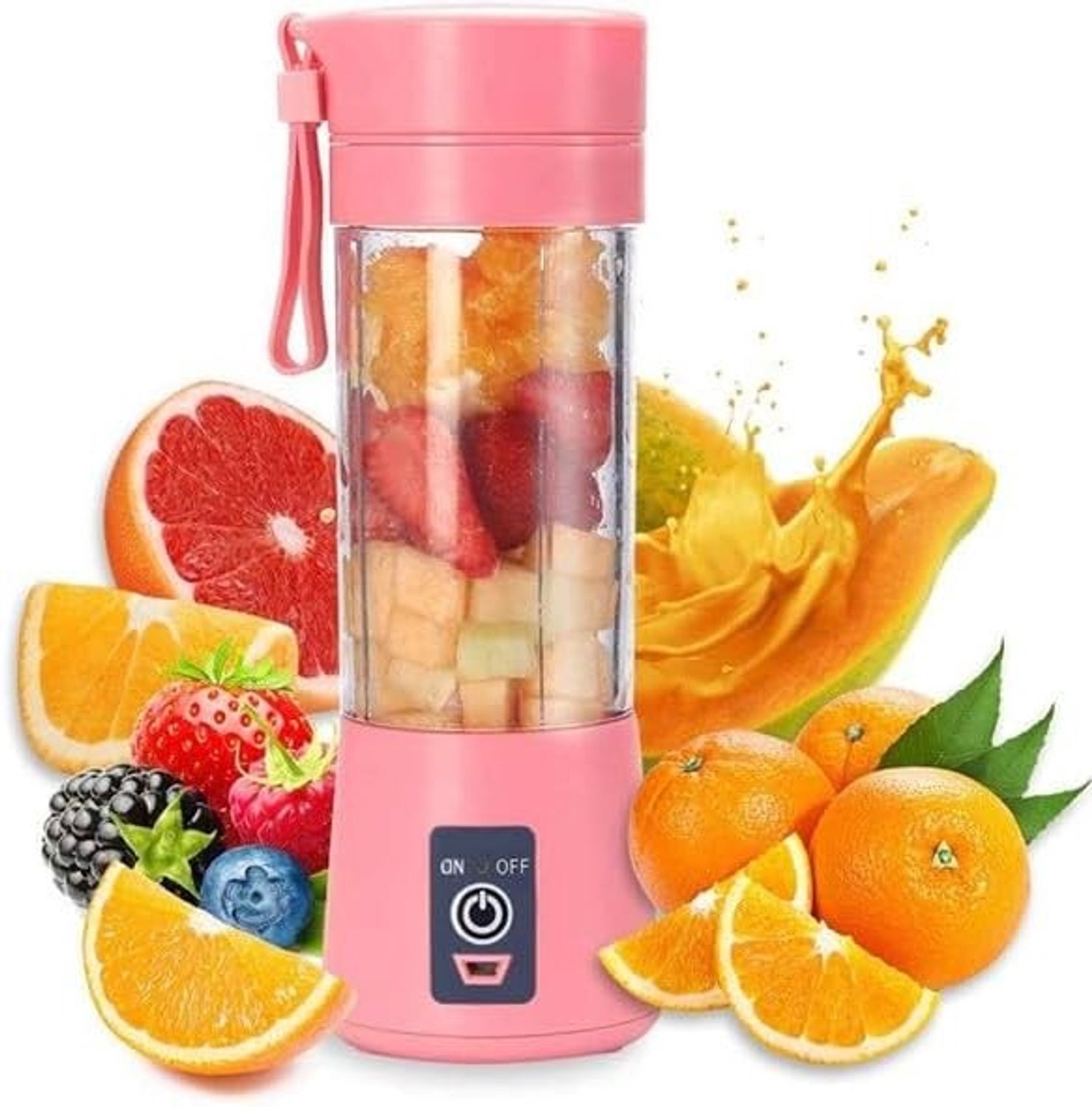 Draagbare Blender - Roze - USB Oplaadbaar - 380ml - Voor Smoothies en Soepen Onderweg
