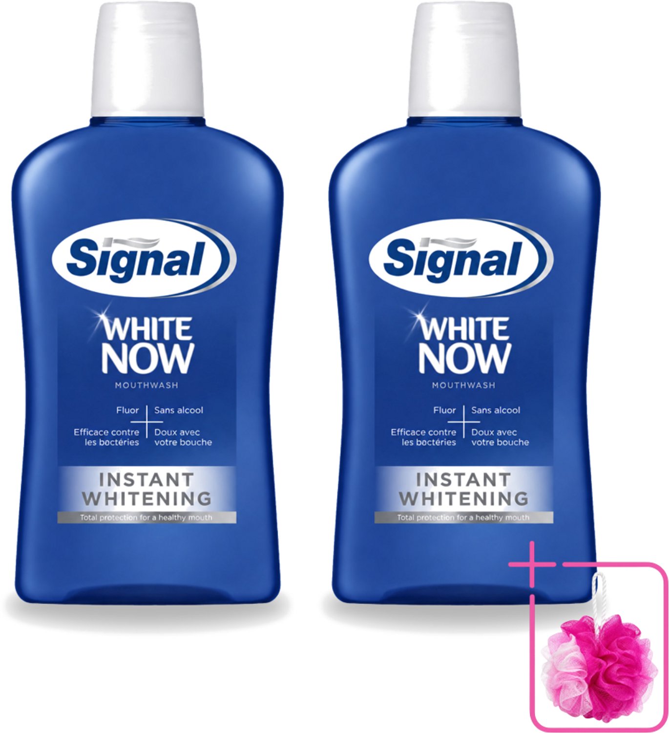 2 x Signal - White Now - Mondwater - 0 % Alcohol - 500 ml - Bulkverpakking - Mondwater - Douchemop - Mondverzorging