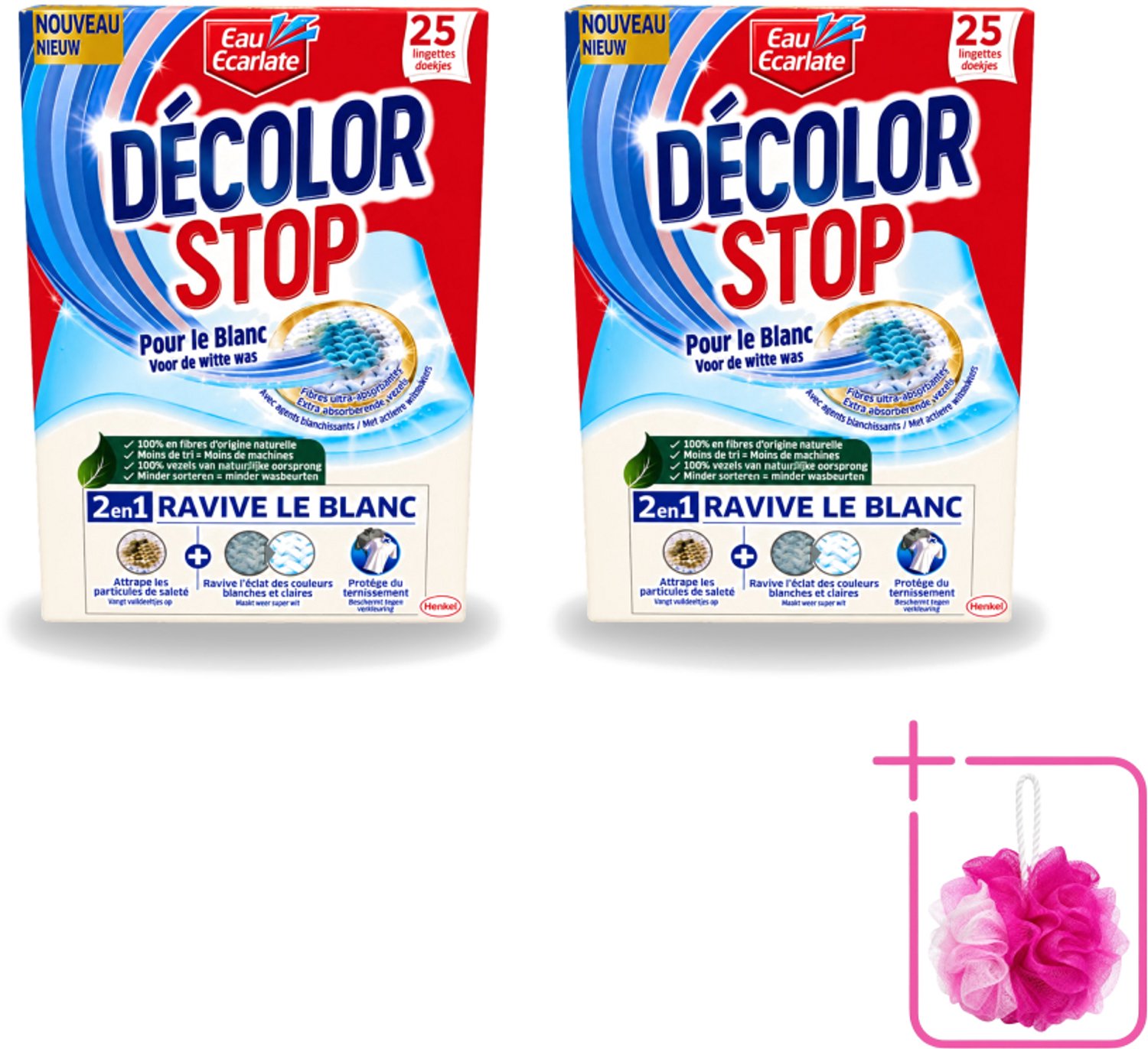 2 x Eau Eclarate - Sublim Blanc - Ultra Witmakend - 25 doekjes - Bulkverpakking - Wit textiel herstellen - Douchemop - Glans herstellen