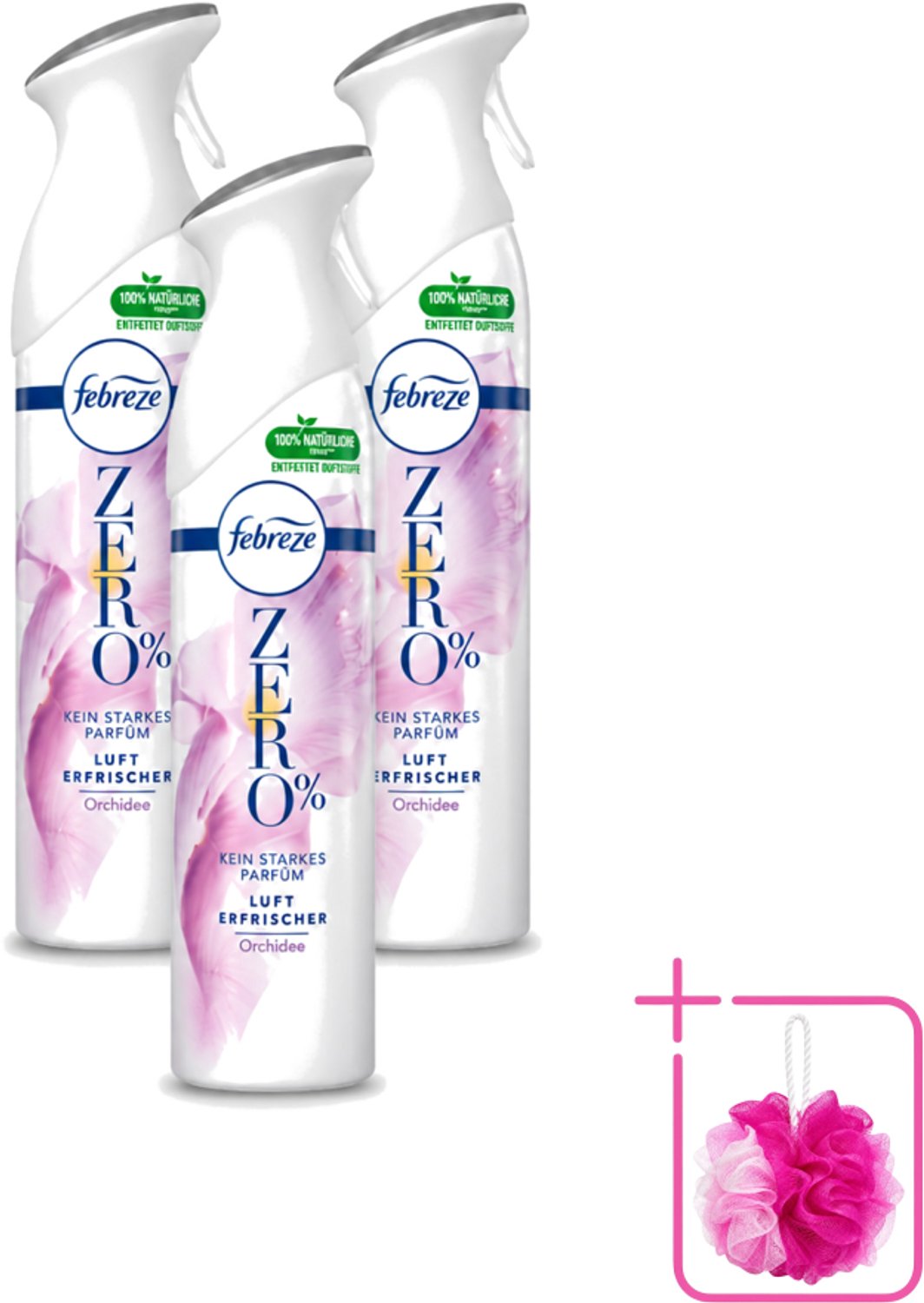 3 x Febreze Spray - Zero % - Orchidee - Luchtverfrisser - 300ml - Bulkverpakking - Luchtverfrisser - Geuren verwijderen