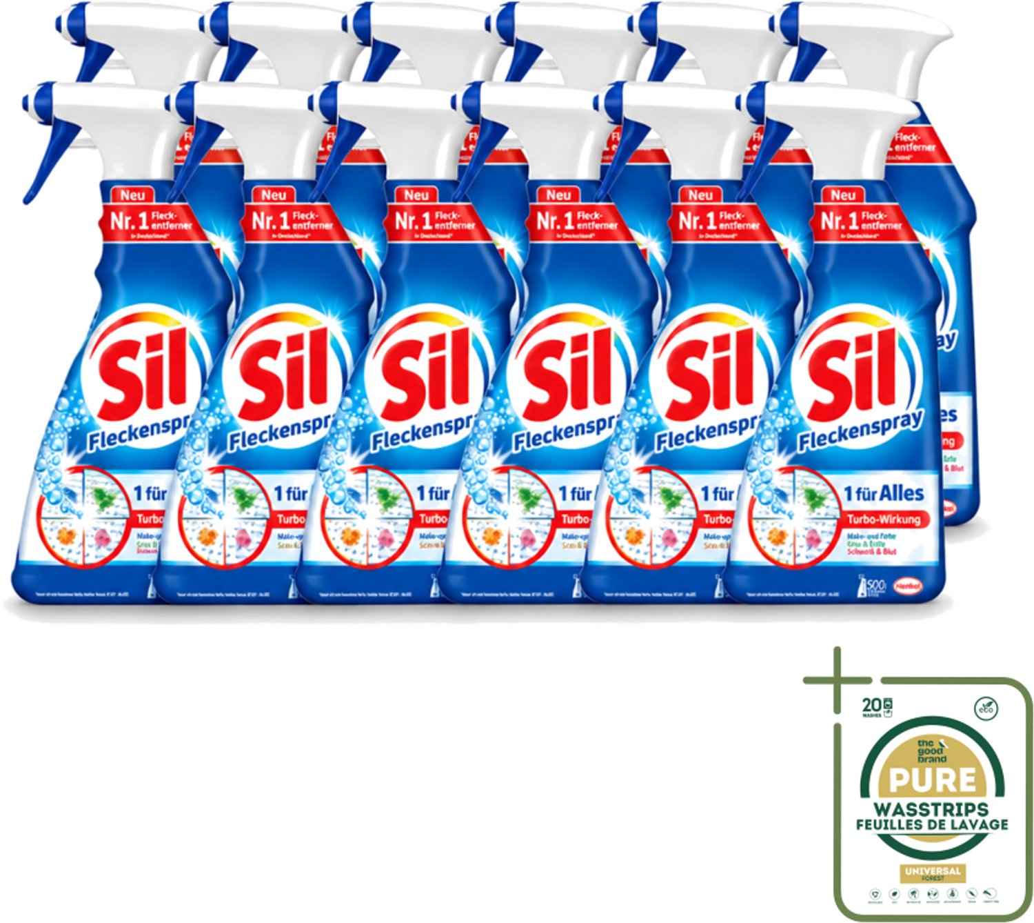 12 x Sil - Vlekverwijderaar - Spray - 500 ml - Wasstrips - Vlekverwijderaar - Wasmiddel - Stofverwijderaar - Vlekken Verwijderen - Wasmachine