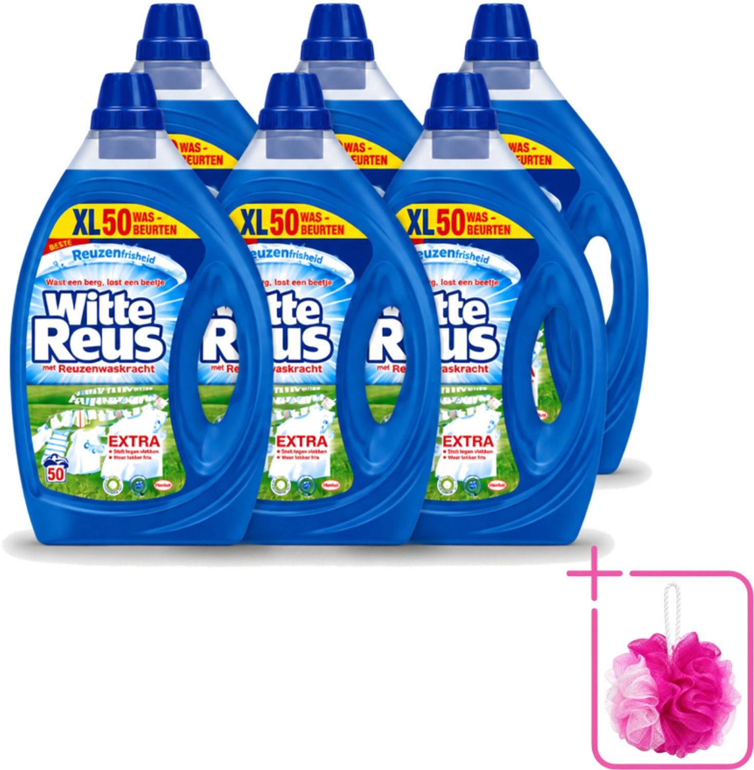 6 x Witte Reus - Vloeibaar Wasmiddel - 50 Wasbeurten - Bulkverpakking - Wasmiddel - Douchemop - Vloeibaar wasmiddel