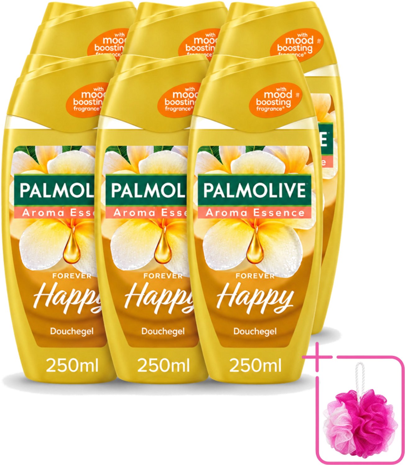6 x Palmolive - Arroma Essence - Douchegel - Frangipani & Neroli - Forever Happy - 250 ml - Bulkverpakking - Douchegel - Douchemop - Frangipani