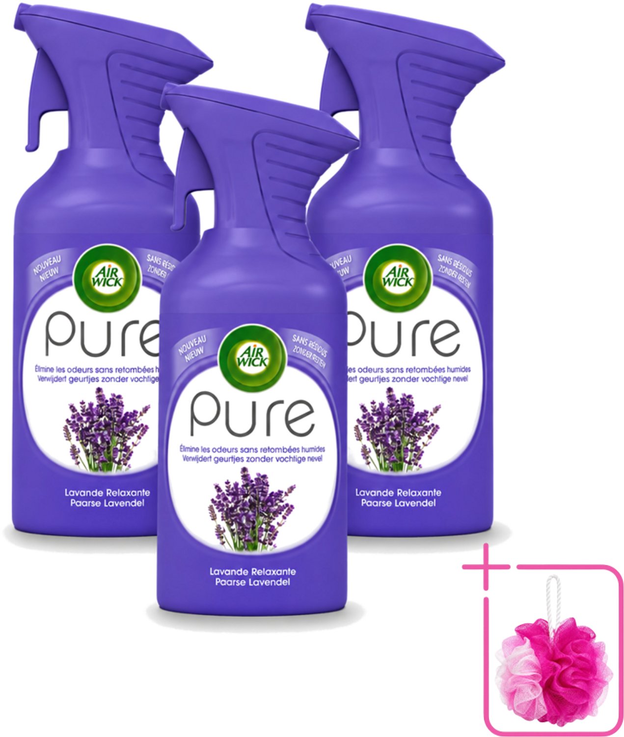 3 x Air Wick - Luchtverfrisser Spray - Paarse Lavendel - 250ml - Bulkverpakking - Luchtverfrisser - Lavendel