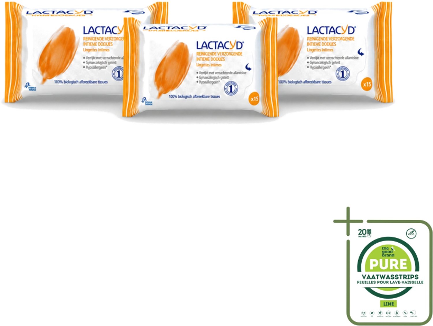 3 x Lactacyd Classic - Intieme Doekjes - Reinigend - Biologisch Afbreekbaar - 15 Doekjes - Grootverpakking - Intieme Doekjes - Reiniging Intieme Zone - Biologisch Afbreekbaar - Allantoïne - Melkzuur