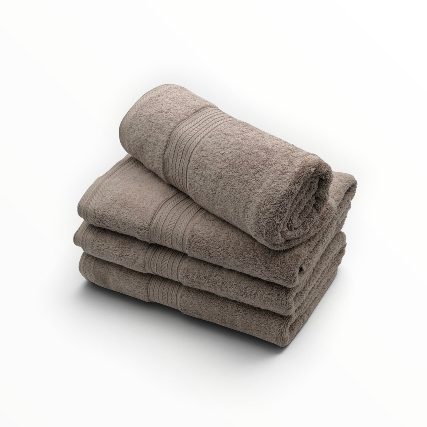 The Linen Room Badhanddoeken – 70 x 140 cm – Set van 4 – 100% Egyptisch Katoen – 600 gram /m2 – Taupe