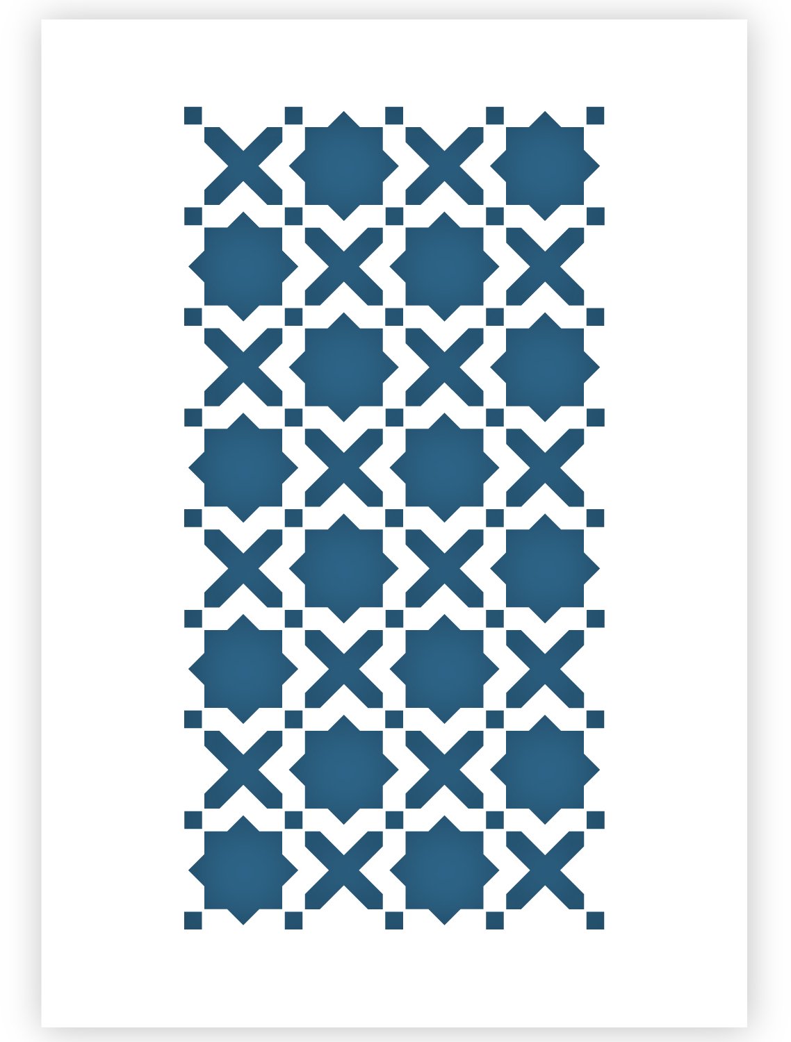 QBIX Tegel Sjabloon A3 Formaat Kunststof - Uitsnede is 17,5cm breed - Moroccan Tile Stencil
