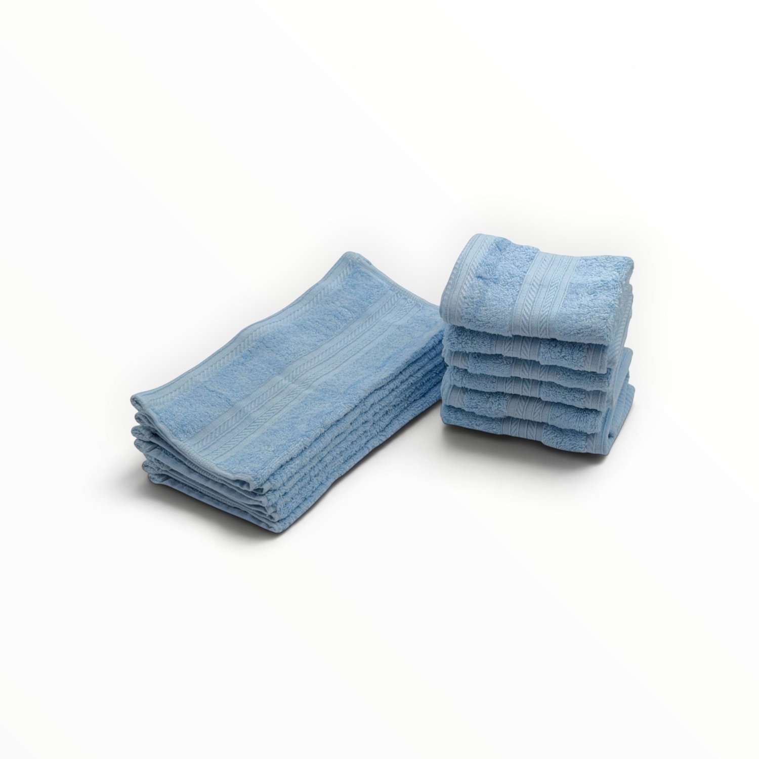 The Linen Room Gastendoekjes – 30 x 30 cm – Set van 12 – 100% Egyptisch Katoen – 600 GSM Dubbelgetwijnd 20/2 Garen – Zacht & Absorberend – Lichtblauw