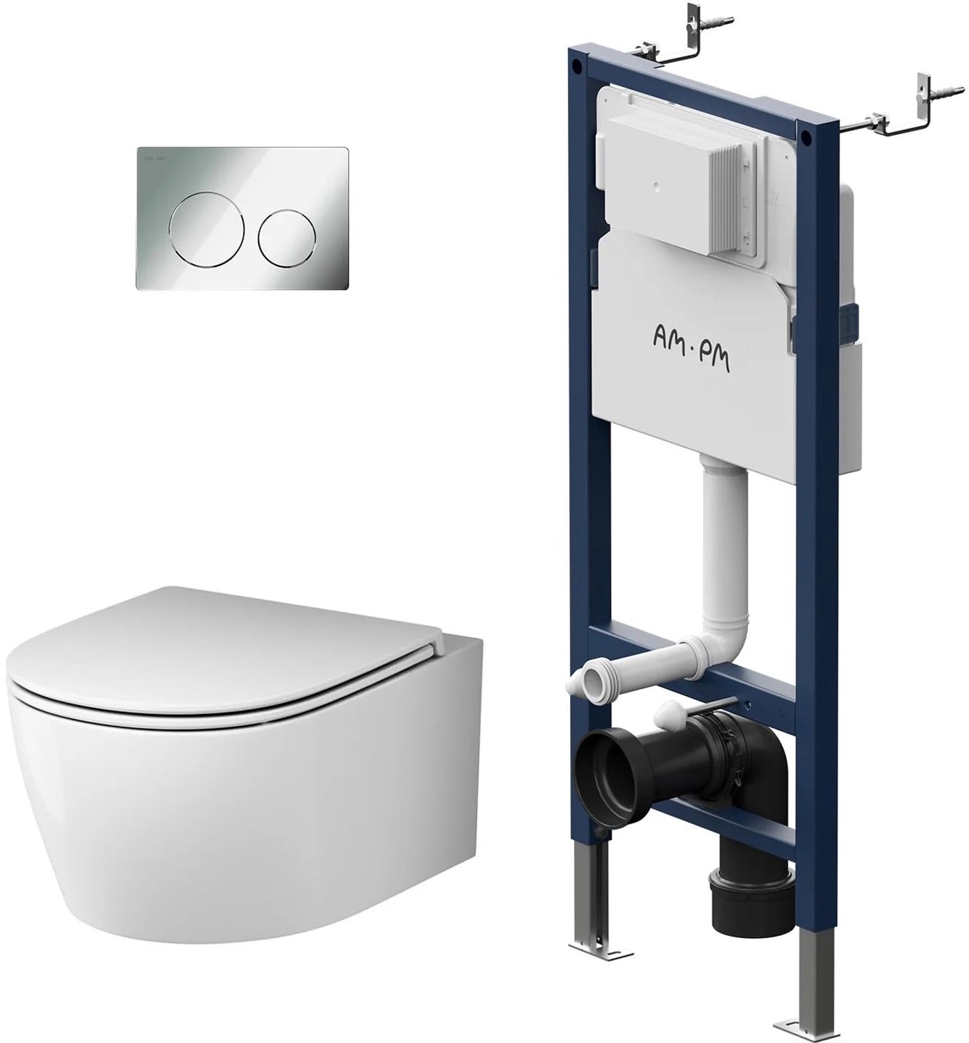 AM.PM Prime Fit S bedieningspaneel 3/6 L – chroom – II90151