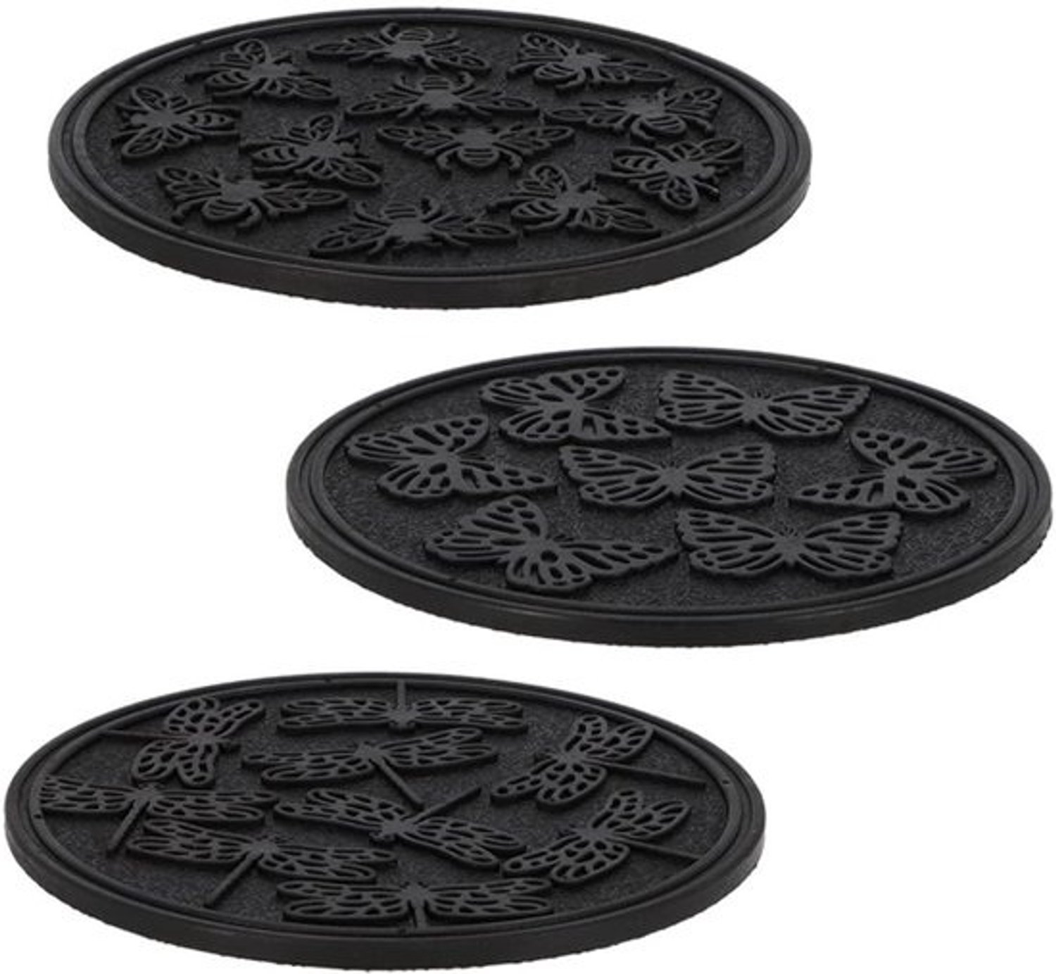 Treeplaat voor tuin van rubber, set van 3, treesteen, tuinplaat