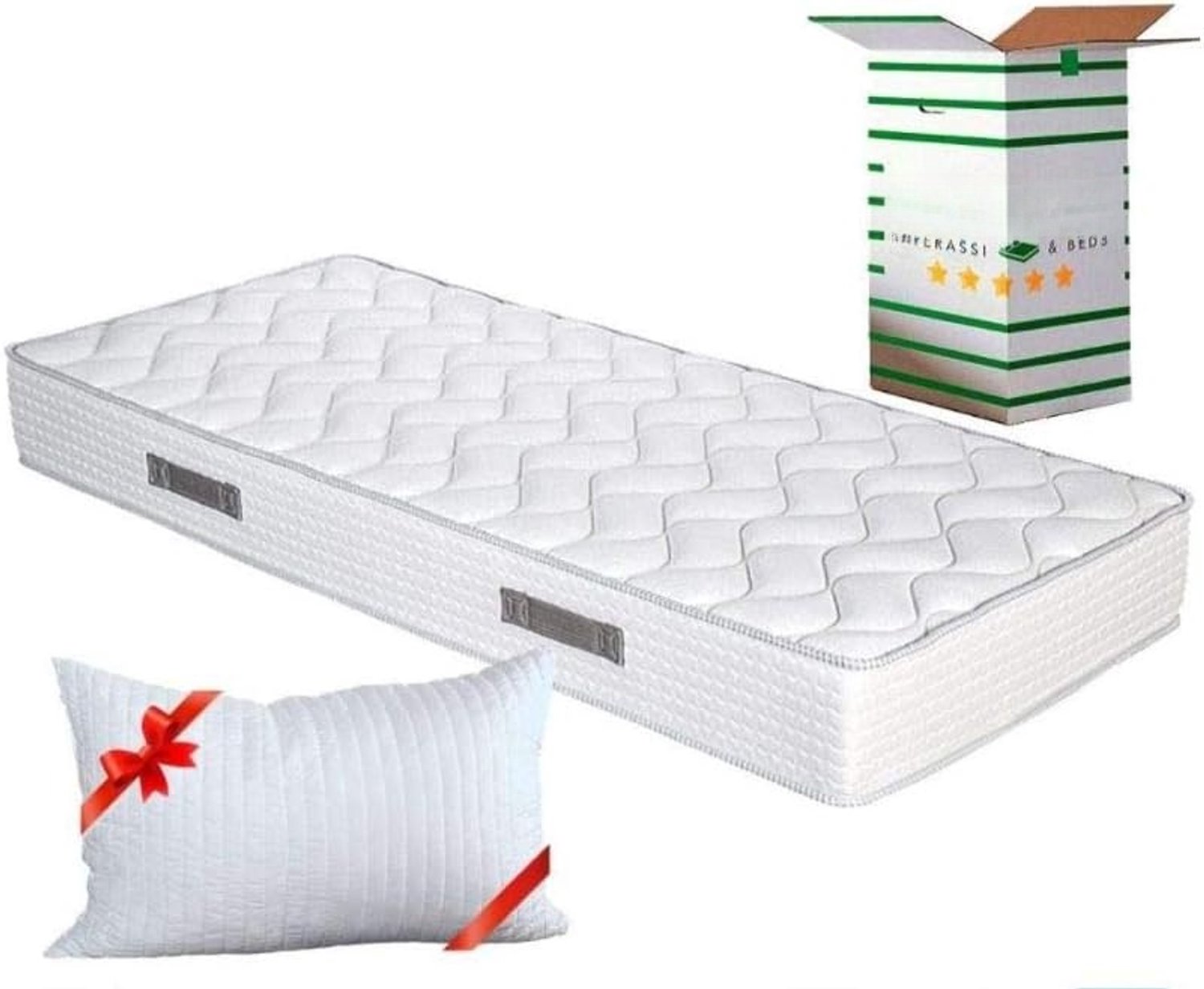 QEVA Matras 80x200cm - Eenpersoons Matras - Schuimmatras - Wit - 200cm x 80cm x 20cm