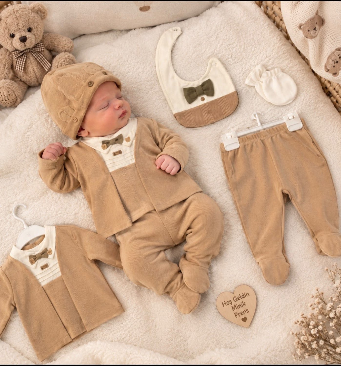 Chique bruin babyset 5-delig