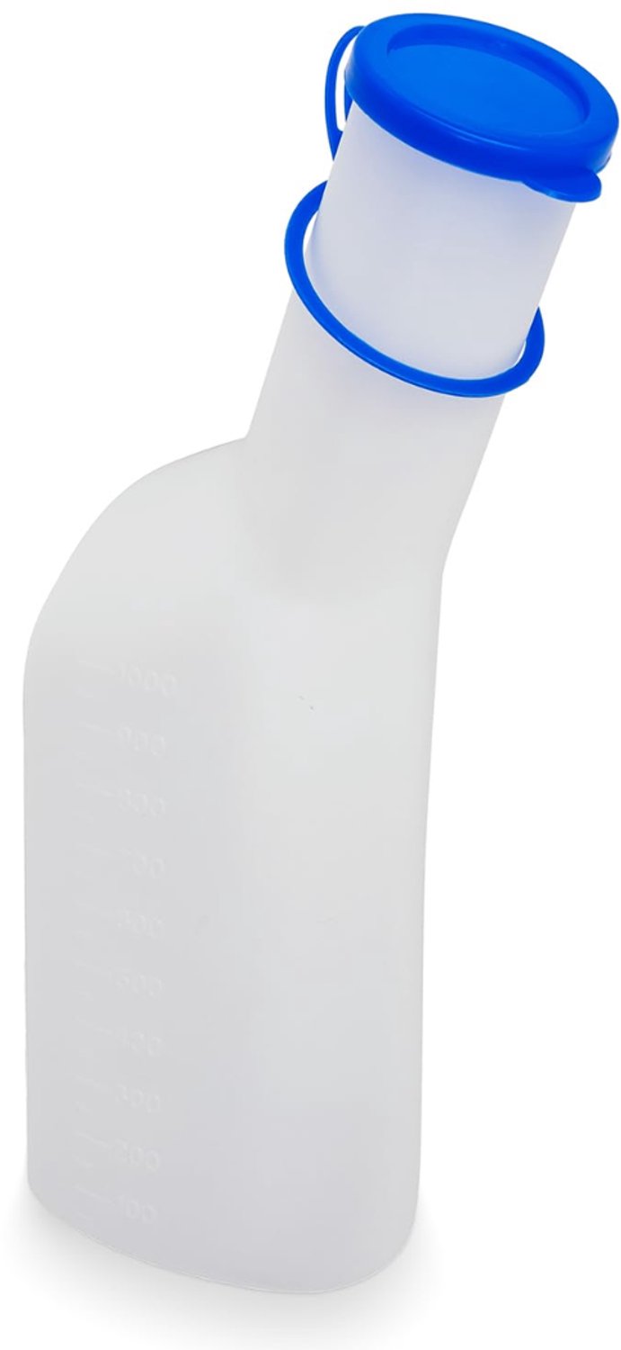 Levo® Plasfles Mannen - Urinaal voor Mannen - Urinaal - Wit en blauw - 36 x 12 x 12 cm