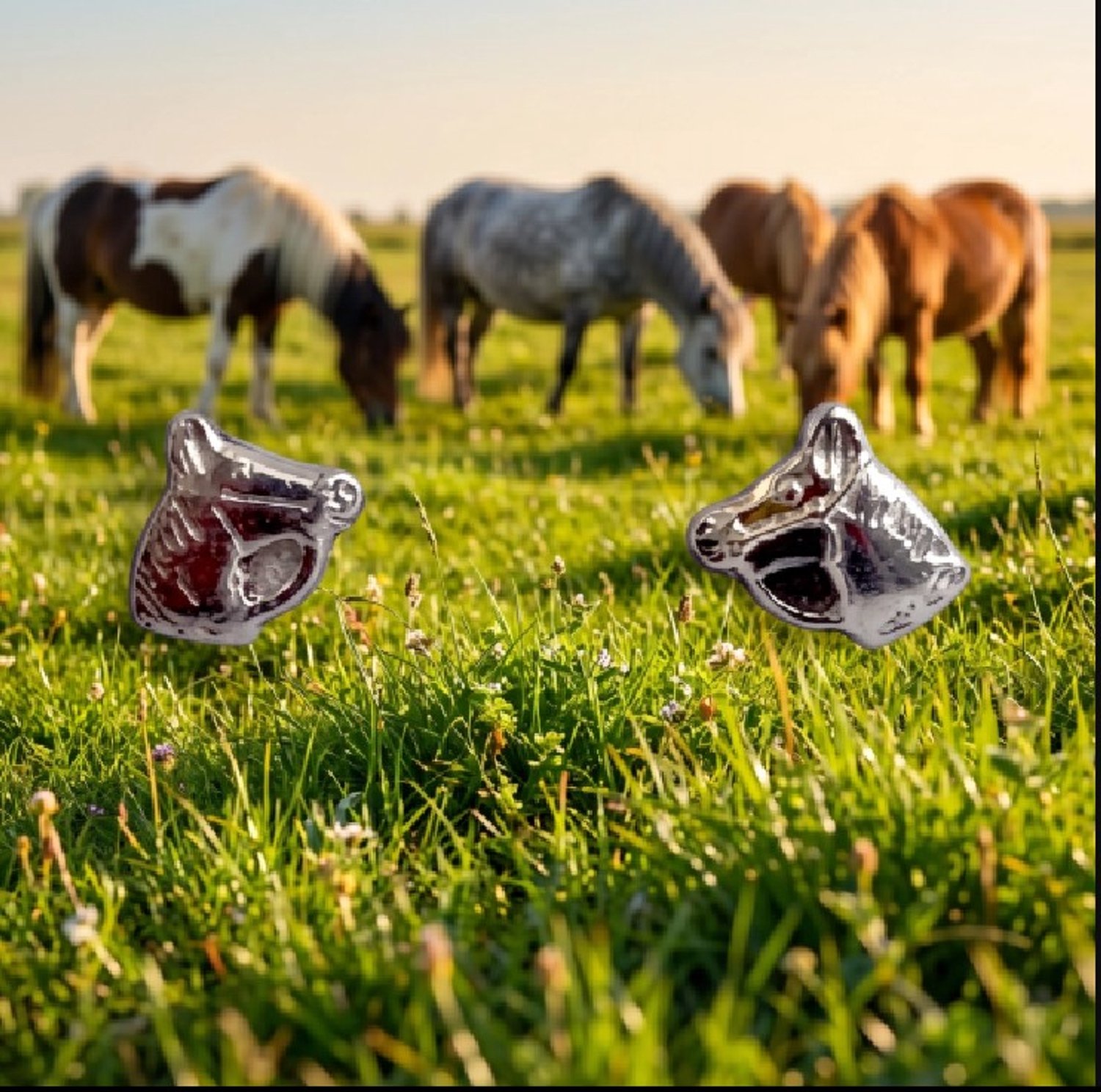 Hetty'S - Kleine kinder oorknopjes - 925 zilver - Paardenhoofdje
