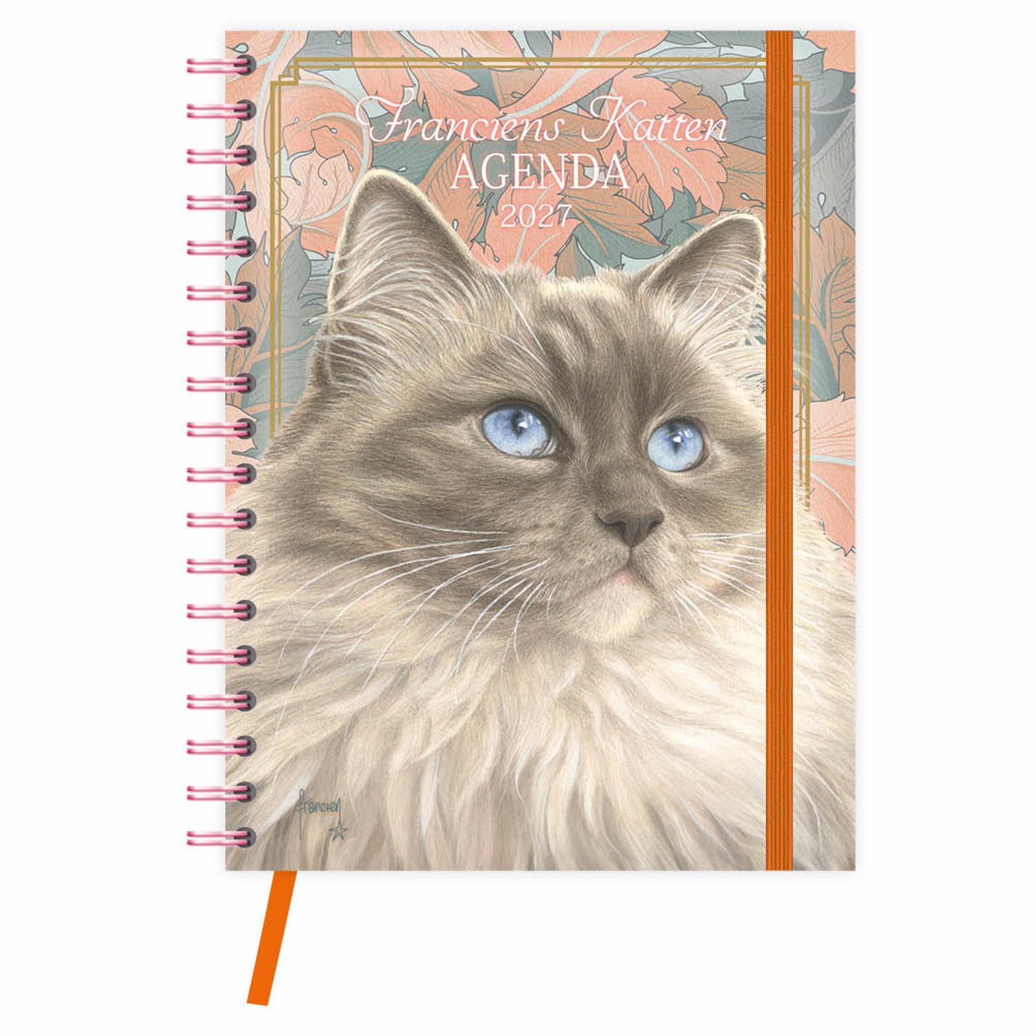 Franciens katten bureau-agenda (harde kaft) Blue 2027
