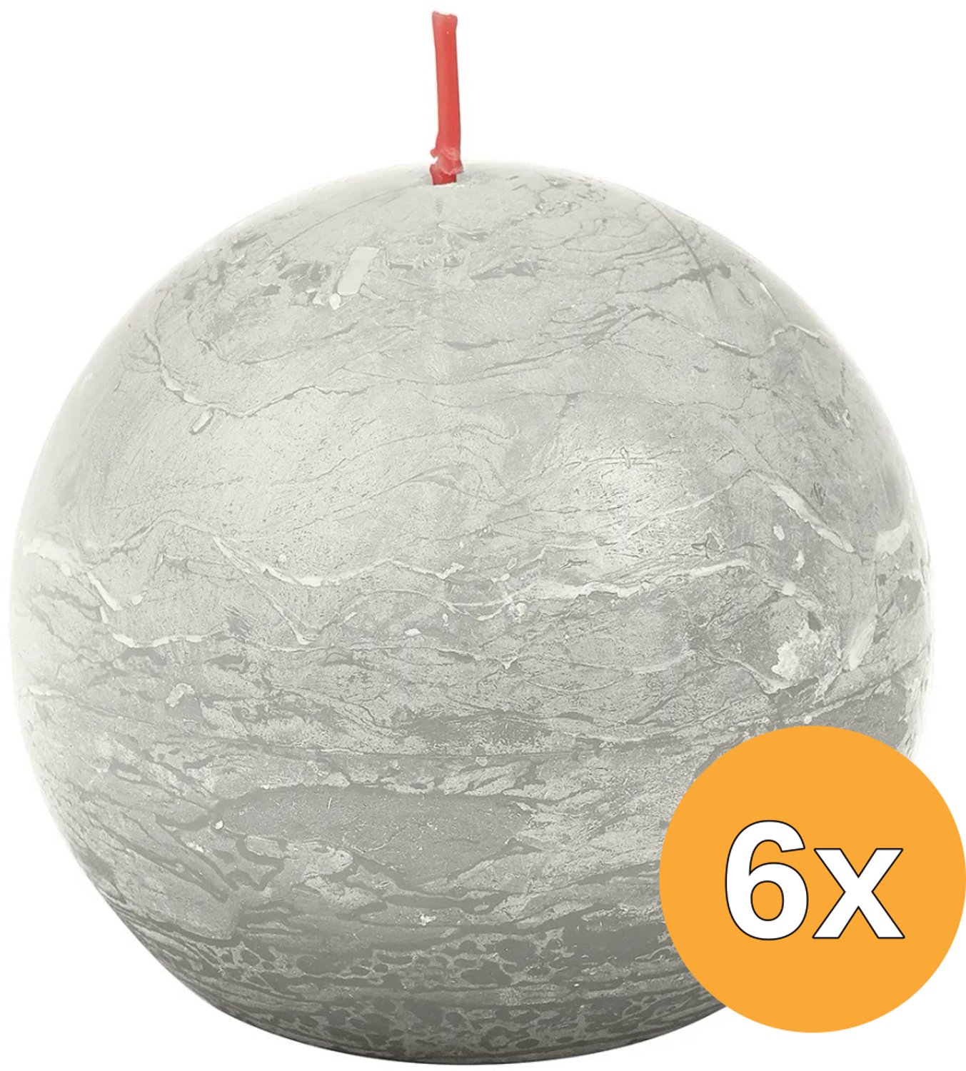 Bolsius Bolkaarsen Shine 6 st rustiek 76x71 mm zandgrijs