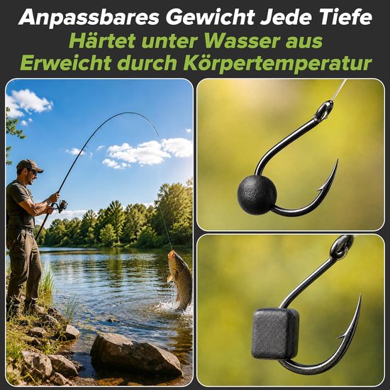 tungsten putty 2 x 30g - zwart kneedlood - kleverig - ideaal voor vissen - Homevero — afbeelding 3
