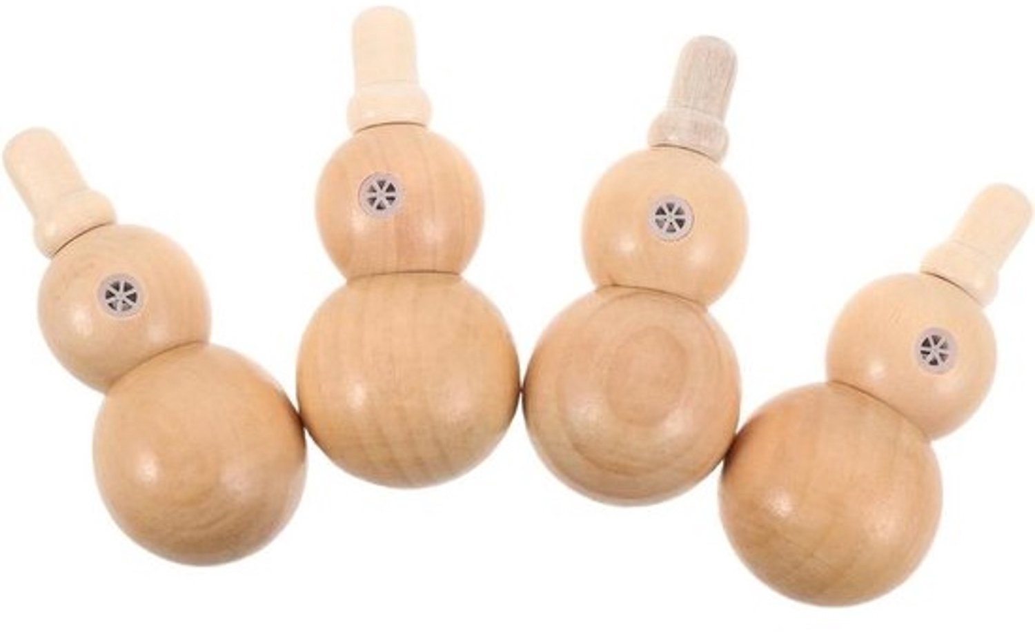 Houten Kazoo Set - Houten Fluitjes - Muziek Maken - Traditioneel Ontwerp - 4 stuks - Khaki