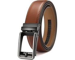 CHAOREN Lederen Herenriem – Automatische Herenriem Leer 35mm voor Pak en Casual – Micro-verstelbare Riem zonder Gaten - ShopVlot