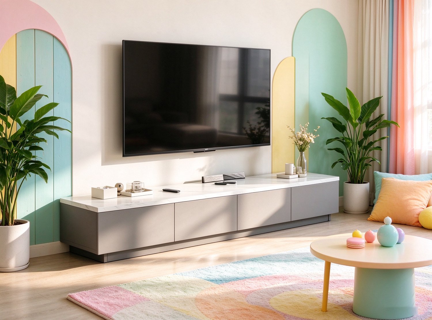 learnlogic 180cm Grafietgrijs Vrijstaand Tv-meubel Middeleeuwse Stijl Entertainmentmeubel met Ruime Opbergruimte Geschikt voor TV tot 70 inch Afmeting 180*30*30 cm Voor Woonkamer en Slaapkamer Grafietgrijze