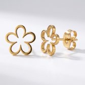 Lundholm Florianne Bloem Oorbellen Dames Goud Kleurig - Kleine Oorknopjes met Bloem 0,8 cm - Bloemetjes Studs - Premium Stainless Steel Jewellery - Hypoallergene Sieraden - Sinterklaas Cadeautjes - Bedankt Cadeautje - Cadeau Collega - my Lundholm