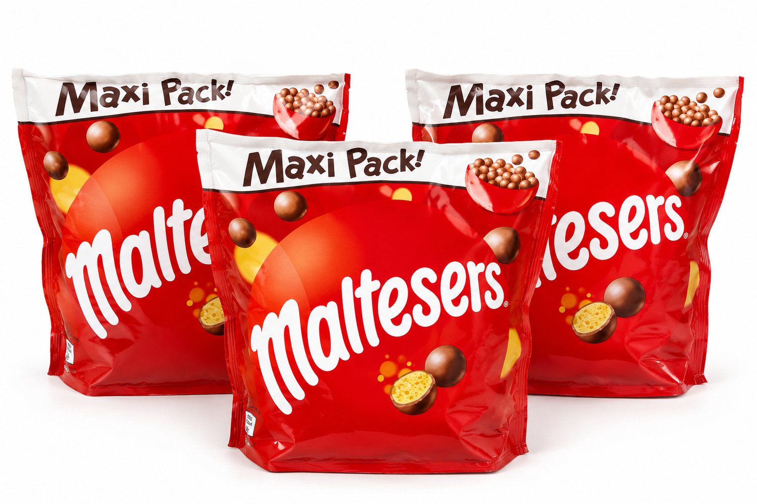 Maltesers - Chocolade snoepjes met Luchtige Krokante Vulling – 3 x 400 g – Voordeelverpakking – 1,2 kg