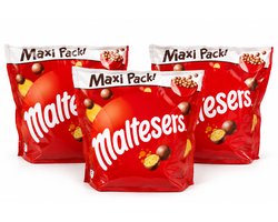 Maltesers - Chocolade snoepjes met Luchtige Krokante Vulling – 3 x 400 g – Voordeelverpakking – 1,2 kg