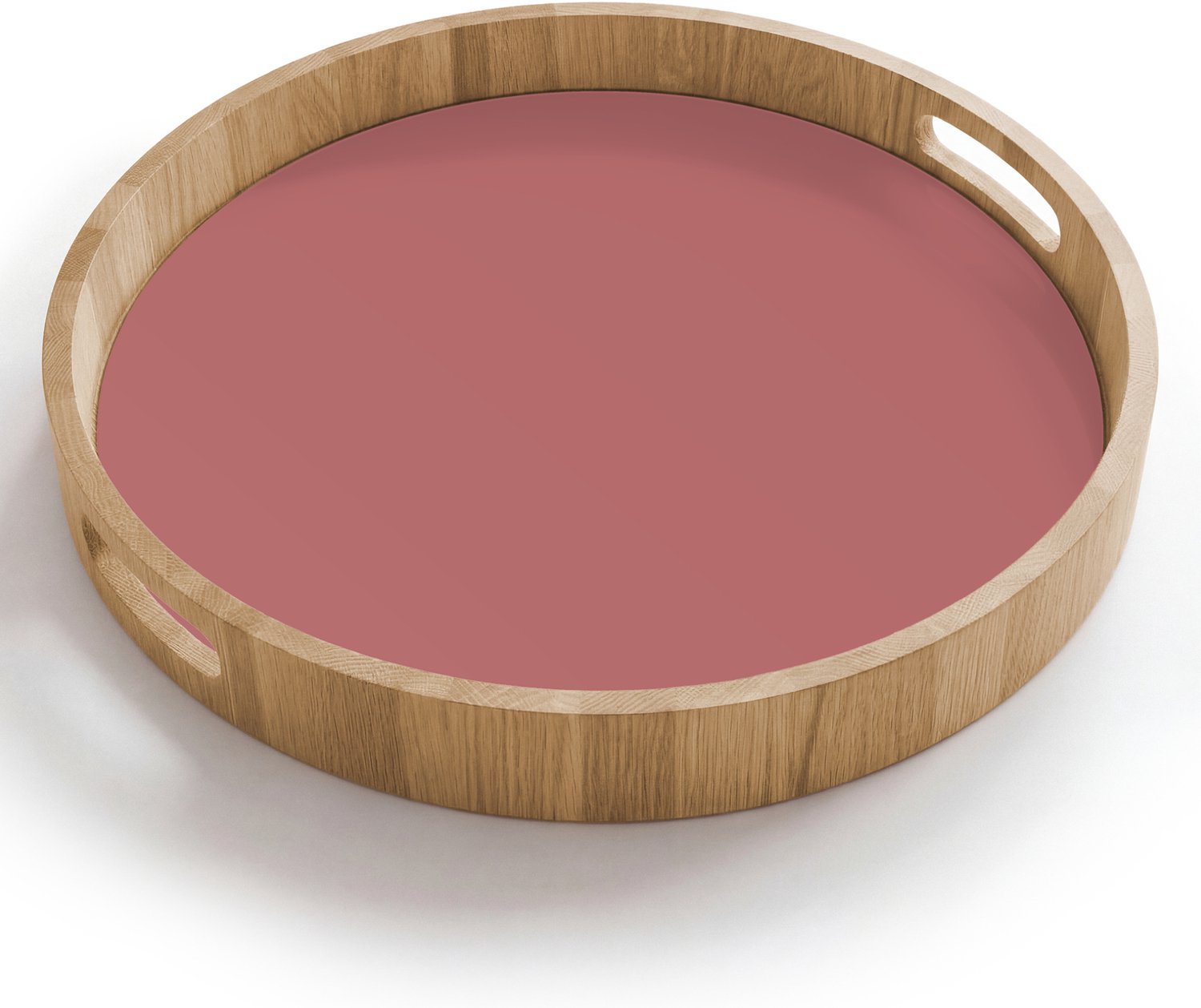 Dienblad rond 40x40 cm - Schootdienblad hout - Ancient - Rose - Roze - Borrelplank rechthoek - Plateau houten dienbladen