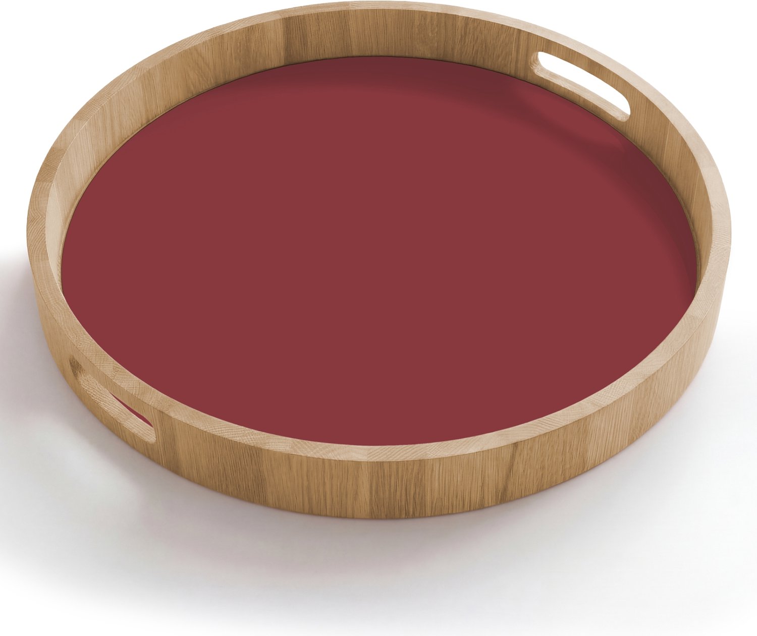 Dienblad rond 50x50 cm - Schootdienblad hout - Barn - Antique - Rood - Borrelplank rechthoek - Plateau houten dienbladen