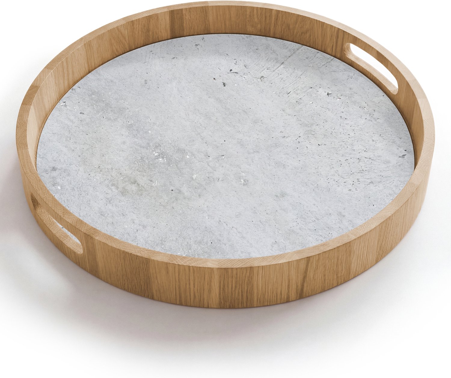 Dienblad rond 40x40 cm - Schootdienblad hout - Beton - Textuur - Achtergrond - Grijs - Industrieel - Borrelplank rechthoek - Plateau houten dienbladen