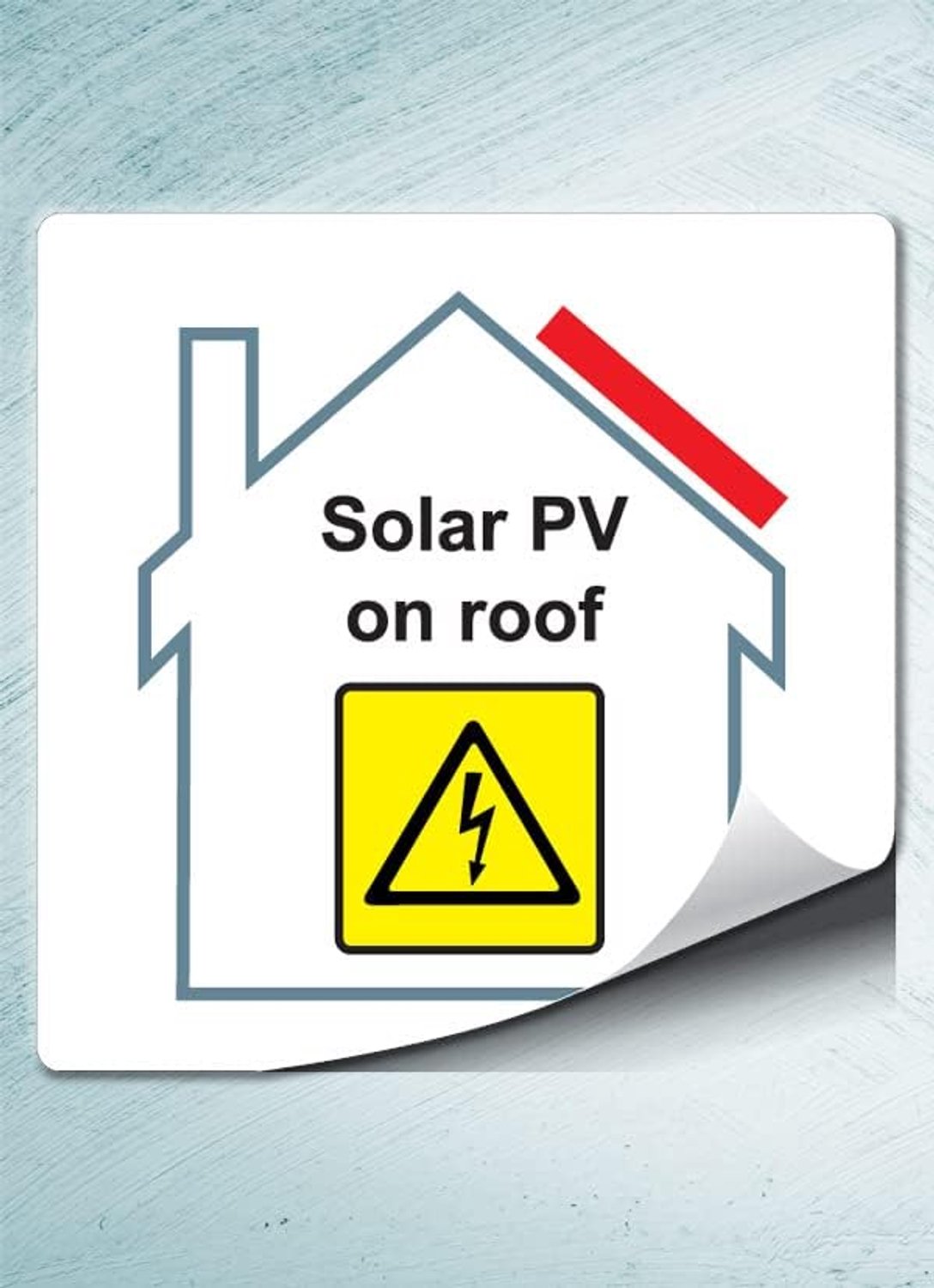 Solar PV op dak etiketten - 100mm x 100mm - zelfklevende waarschuwingsstickers - voor veiligheidsvoorschriften - ServiceTopper