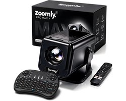 Zoomly® Pro MAX+ Mini Beamer – 700 ANSI Lumen – Thuisbioscoop Beamer met Android 14, WiFi 6 & Bluetooth 5.4 – Full HD 1080p – Ondersteunt 4K – Gratis Smart Remote