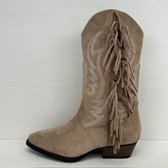 Suèdine cowboylaarzen met franjes en gaaf design khaki Khaki / 37