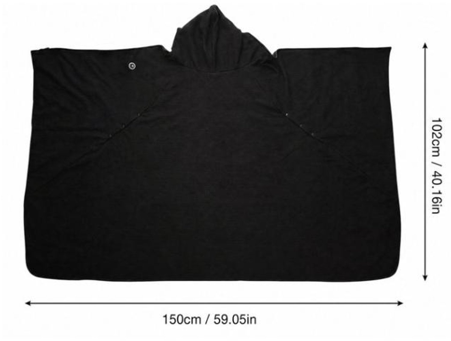 Verwarmde Hoodie Deken - 3 Standen - Warmtedeken - Verwarmde Hoodie Dames en Heren - USB-oplaadbaar - Cape-Warmtedeken Oplaadbaar -Kan verwarmd worden met mobiele stroom - voor kantoor, bank, reizen en kamperen - zwart – foto 2