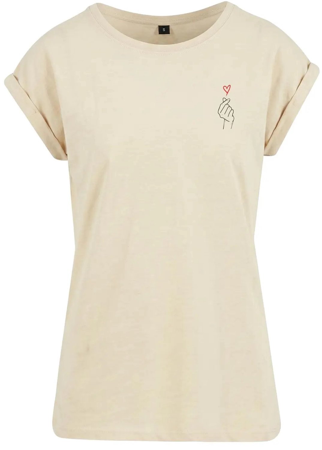 T-shirt dames Urban Classics K-Heart Zachtgeel