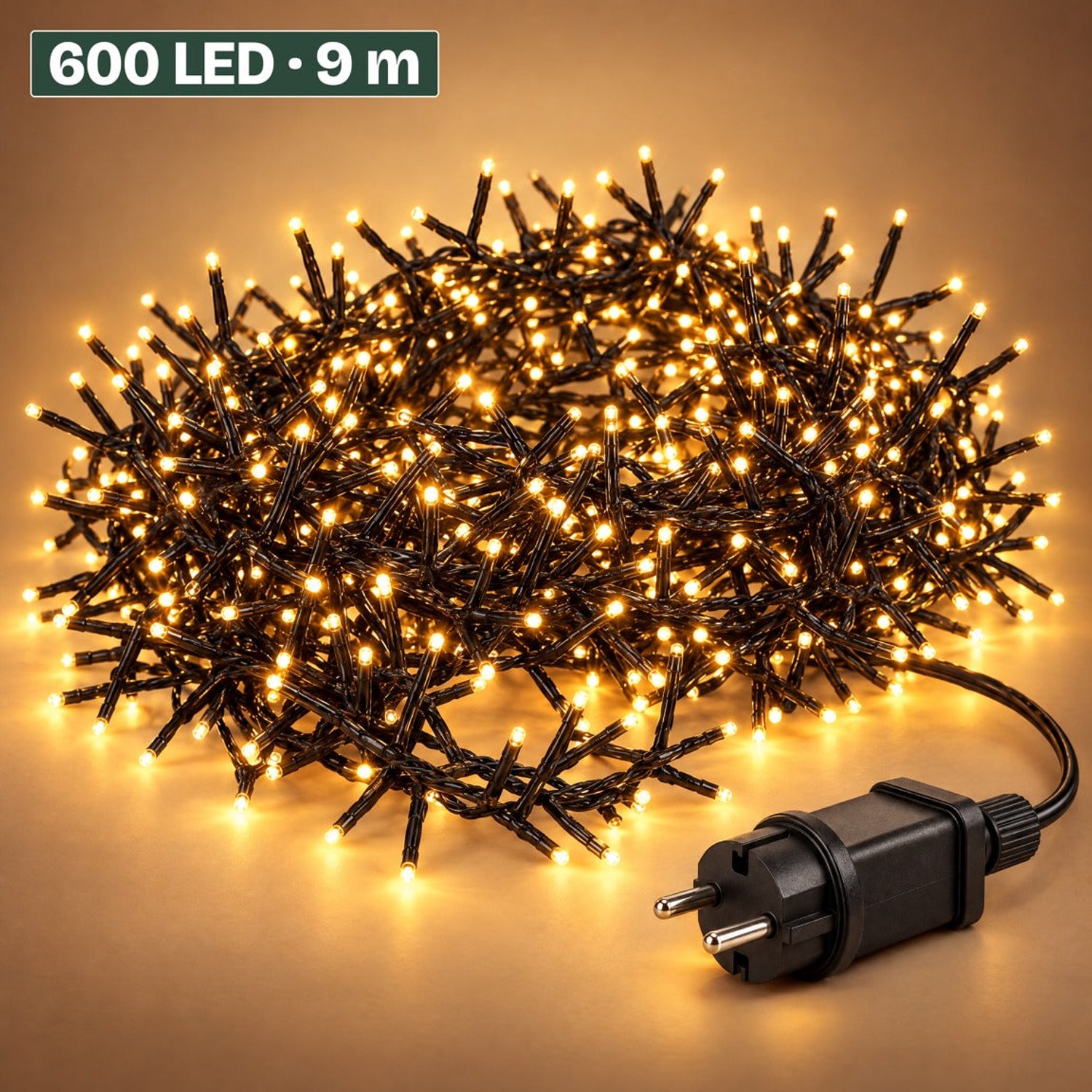 Levano Kerstverlichting Buiten - 600 LED 9 m Extra Warm Wit - Kerstboomverlichting - Clusterverlichting - Kerstlampjes - Lichtsnoer Binnen en Buiten - Lichtslinger - Kerstlichtjes - Buitenverlichting Kerst - LED Kerstverlichting met Timer - IP44