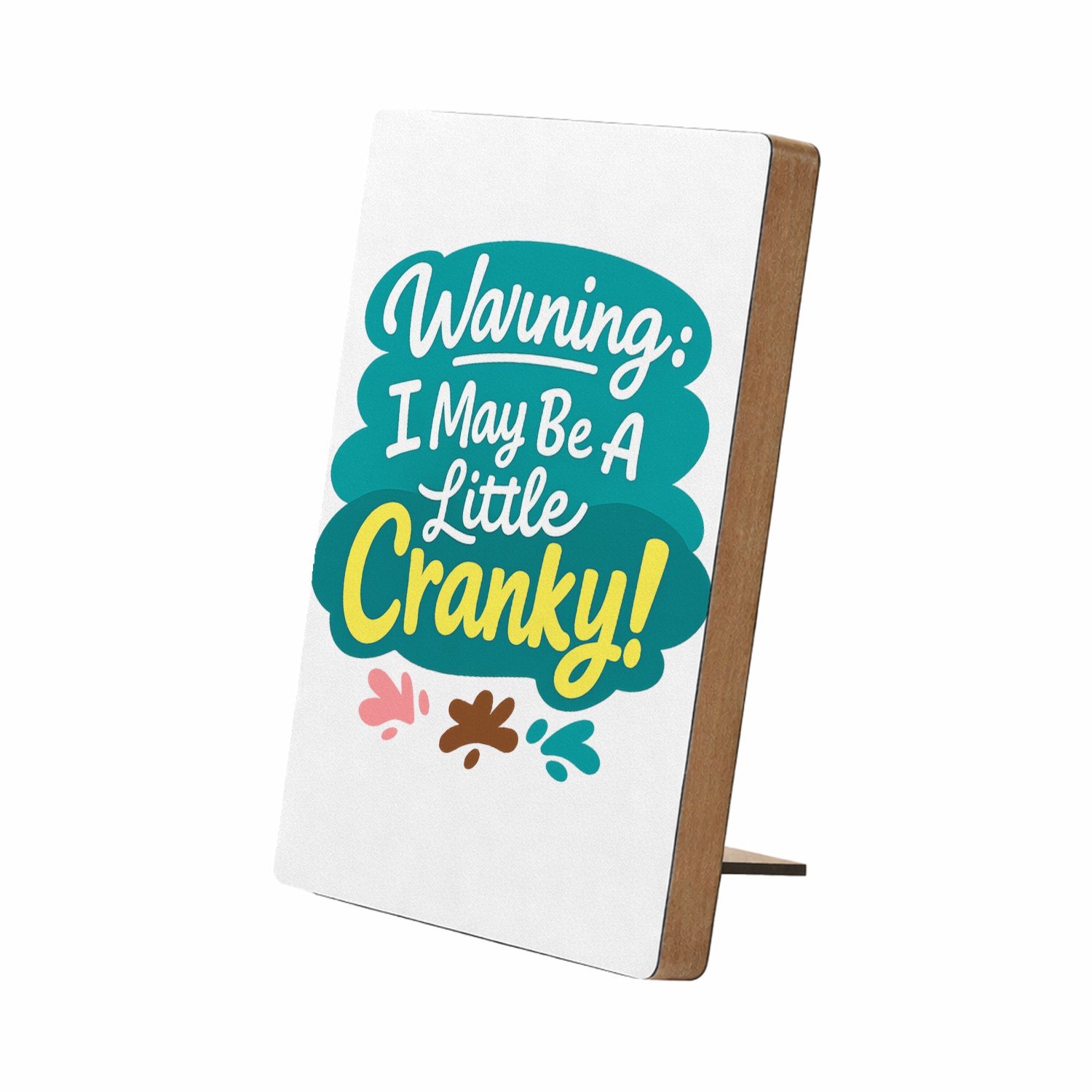 Mr Cadeautjes Glasframe/MDF 12,7 x 17,8 - design Speelse waarschuwing rond slapen met zachte sterren en maan | cadeau Wit