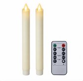 LED kaarsen met bewegende vlam 2x - Ivoor - Ivory - Afstandsbediening - Dinerkaars rustiek wax 24.5 cm - LED kaars batterij