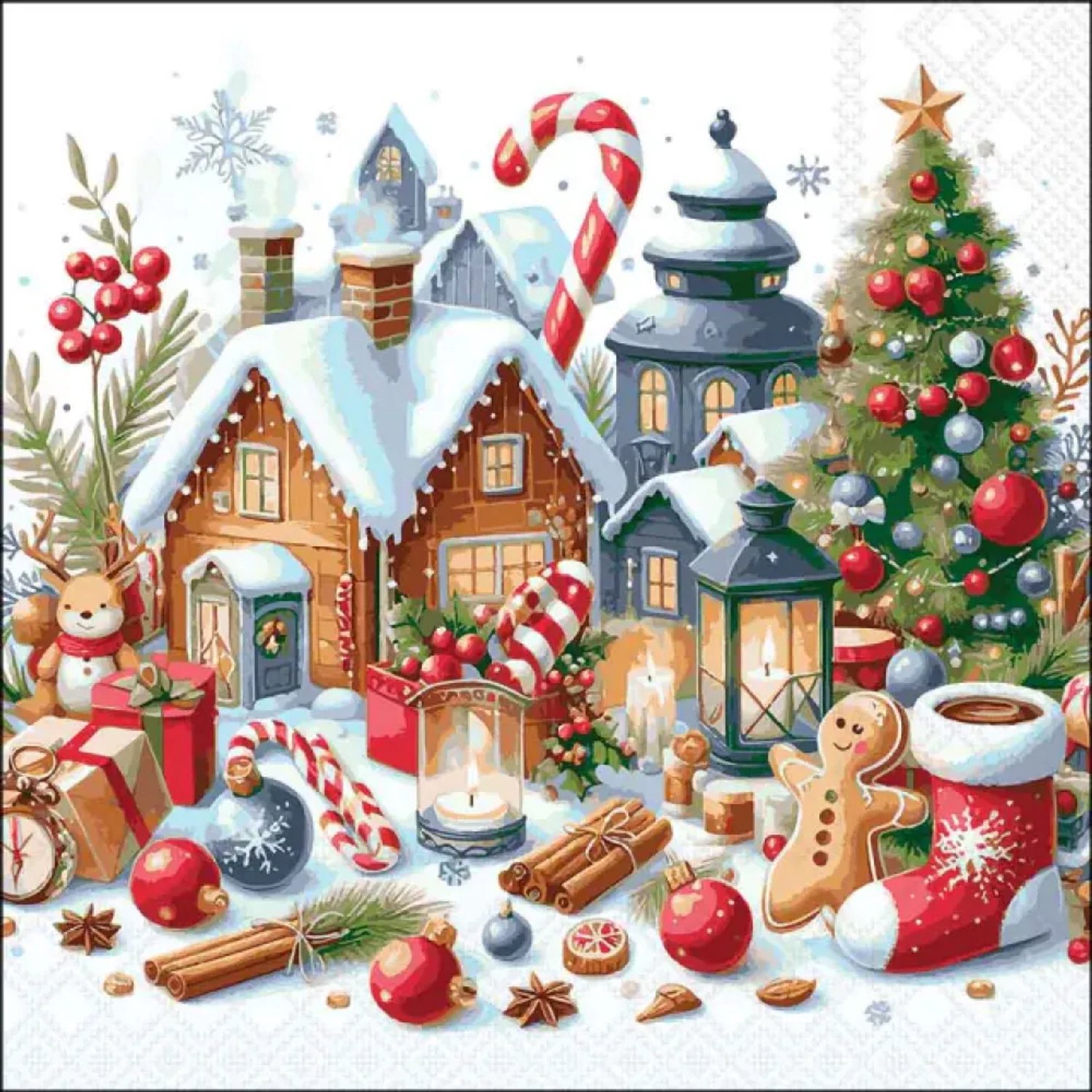 Servetten "Christmas scenery" 33x33 cm