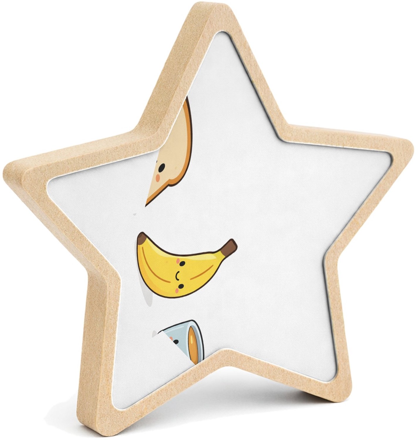 Mr Cadeautjes MDF fotolijst ster 14 x 13,5 - design Rustige ontbijtprint met een speelse centrale boodschap en d | cadeau Wit