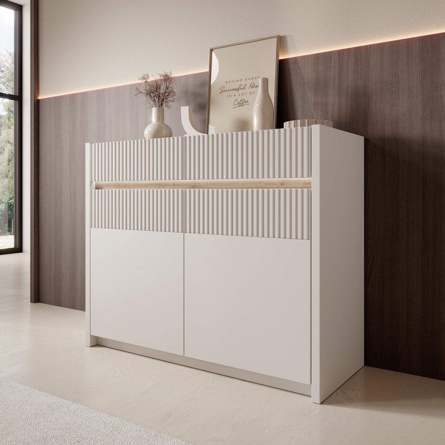 MEUBELLA Orlano - Dressoir - Beige - 105x42x86 cm